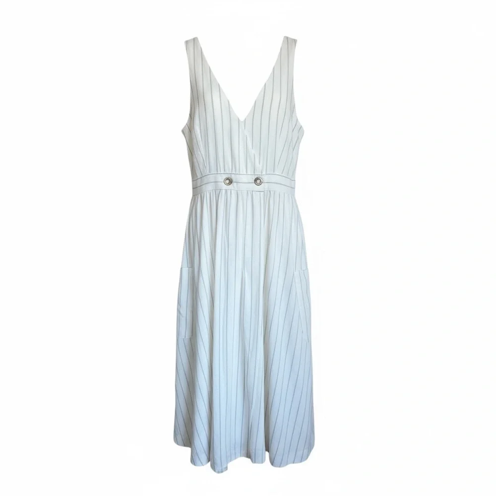 NWT- Free People Diana sleeveless striped midi shift Cotton Dress. Size medium - Picture 4 of 11